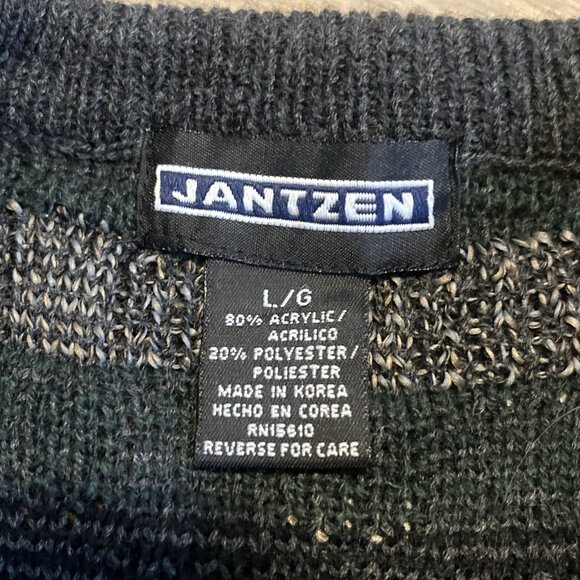 Men's VTG Jantzen Geometric Knit Sweater SZ LARGE Multicolor Grandpa Retro - Picture 8 of 12